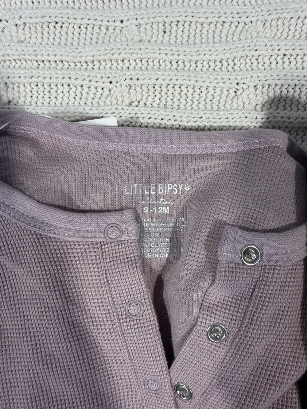 Little Bipsy Waffle-Knit thermal outfit bundle